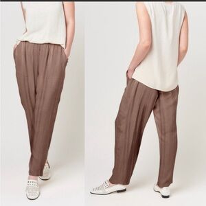 - Tina Jo Stripe Satin Trapunto Pant Taupe Small
